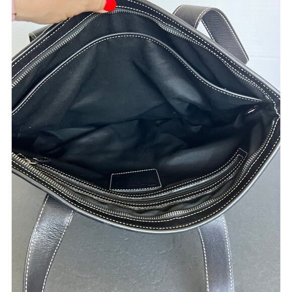 Coach Gray Black Canvas and Leather Signature C Tote Purse Shoulder Bag - Picture 9 of 13